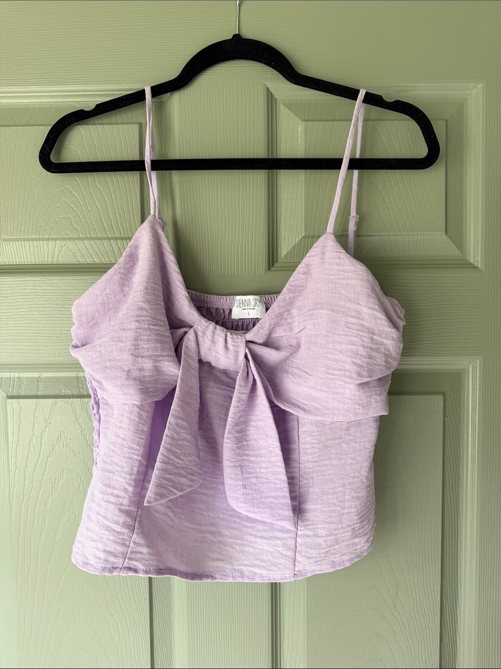 Lavender Tie-Front Crop Cami Top - Women